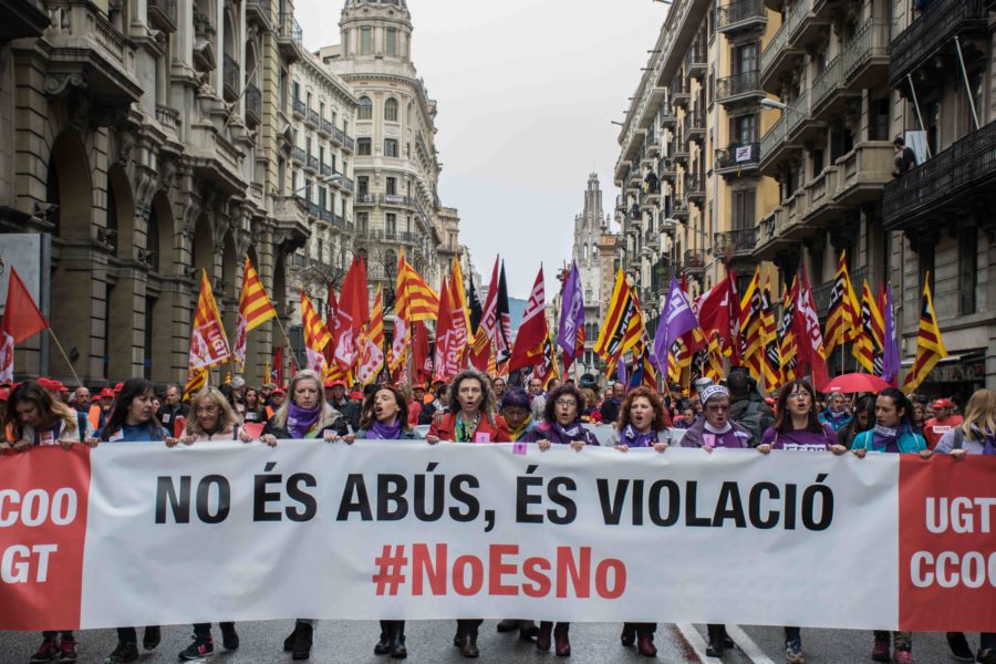 Capçalera de la manifestació de l’1 de maig | SÒNIA CALVÓ