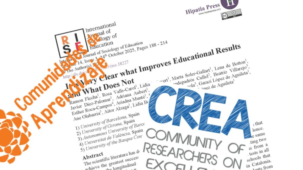 Les evidències no tan evidents del CREA i les actuacions educatives d’èxit (II)Per a això utilitzen 11 centres de comunitats d’aprenentatge que comparen amb les estadístiques oficials i generals de les avaluacions realitzades per la Generalitat de Catalunya en tots els seus centres. D’una banda comparen un sol centre i, de l’altra, els altres deu. Tots ells, segons expliquen al text, tenen una certa trajectòria com a